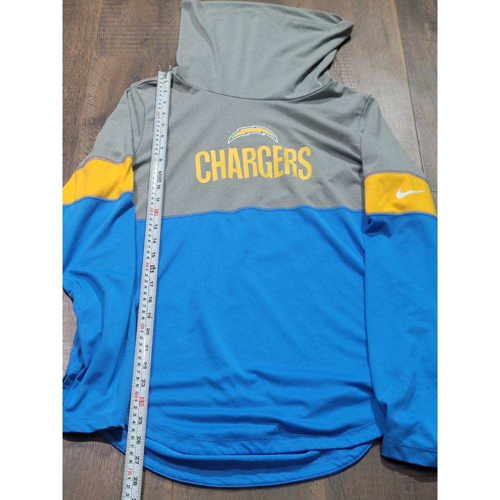 Nike Mens Los Angeles Chargers NFL Dri-FIT Hoodie Blue Grey Yellow Large‎